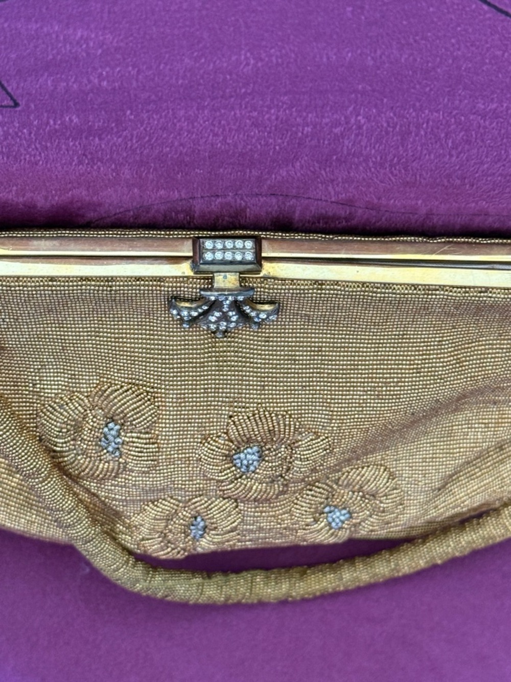Stunning vintage Rosenfeld made in France Gold Beaded Evening Bag New Condition - Picture 4 of 10